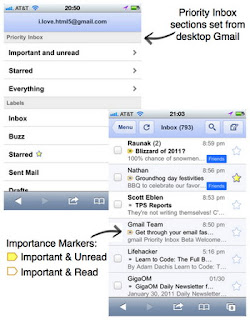 Gmail for mobile adds Priority Inbox