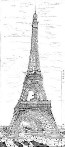 Dibujo de la Torre Eiffel publicado en La Ilustración Española y Americana en 1886