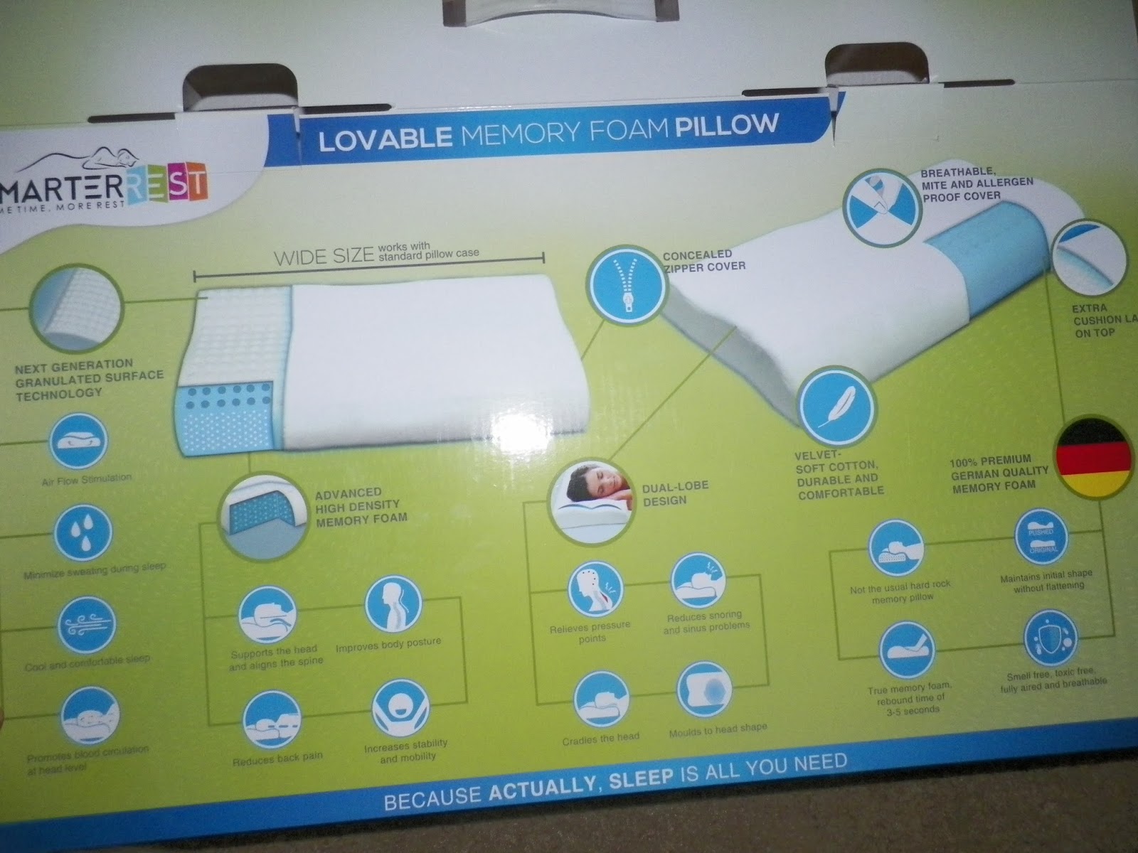 mygreatfinds Smarter Rest Countoured Memory Foam Pillow Review