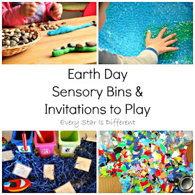 Earth Day sensory bins and invitations to play