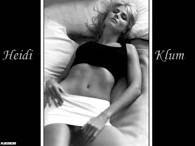 Heidi Klum Black Top and White Bikini