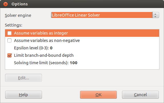 Calc solver deals