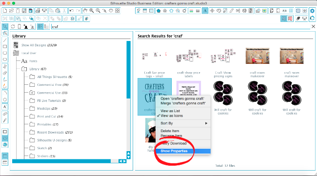 add notes to silhouette studio designs, font name reminders