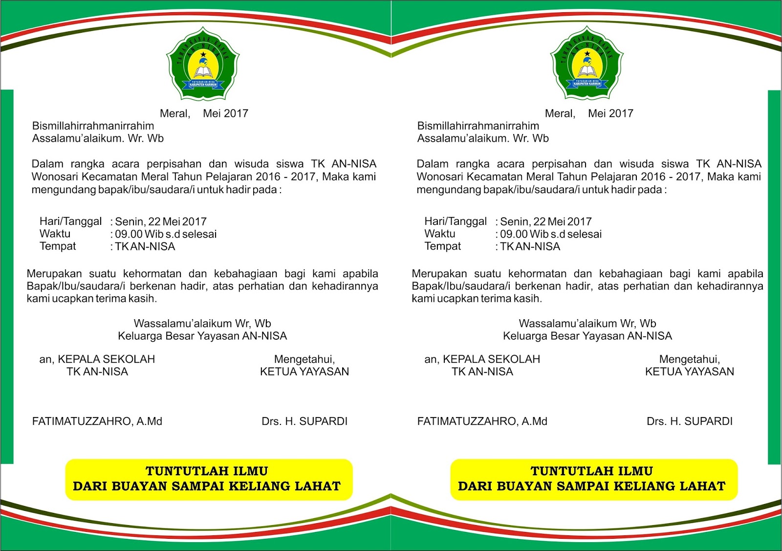 Contoh Undangan Wisuda CDR shobatit
