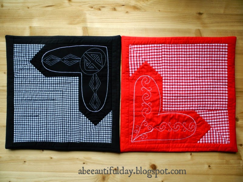 Valentine Embroidered Patchwork Pillow-Tutorial-abeeautifulday.blogspot.com