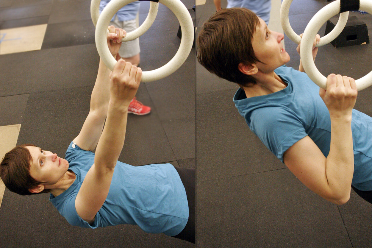 The Rockzone 111212 Ring rows, situps and pushups