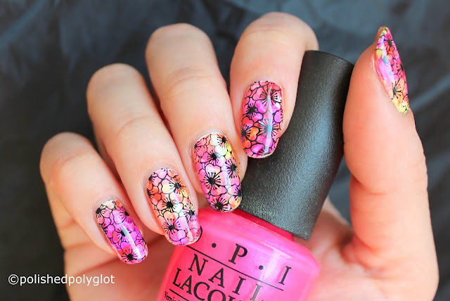 Nail Art │ 'Smoosh' Neon Floral manicure [Nail crazies Unite ...
