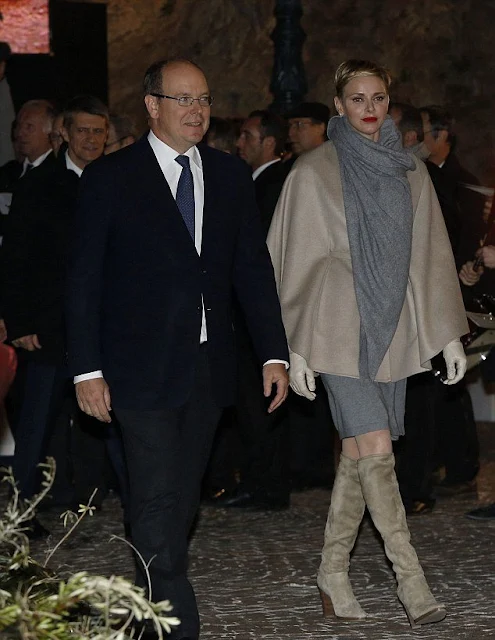 Princess Charlene of Monaco and Prince Albert II of Monaco attend the Sainte-Devote ceremony