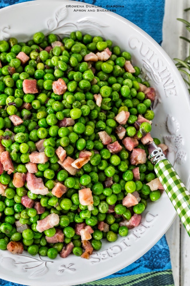 Sautèed Peas with Pancetta and Onions