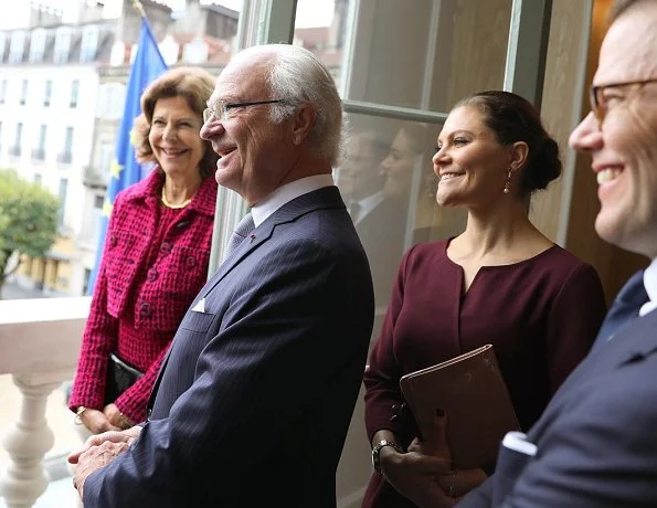King Carl Gustaf, Queen Silvia, Crown Princess Victoria and Prince Daniel attended celebrations in Pau city of France Camilla Thulin Montana Dress