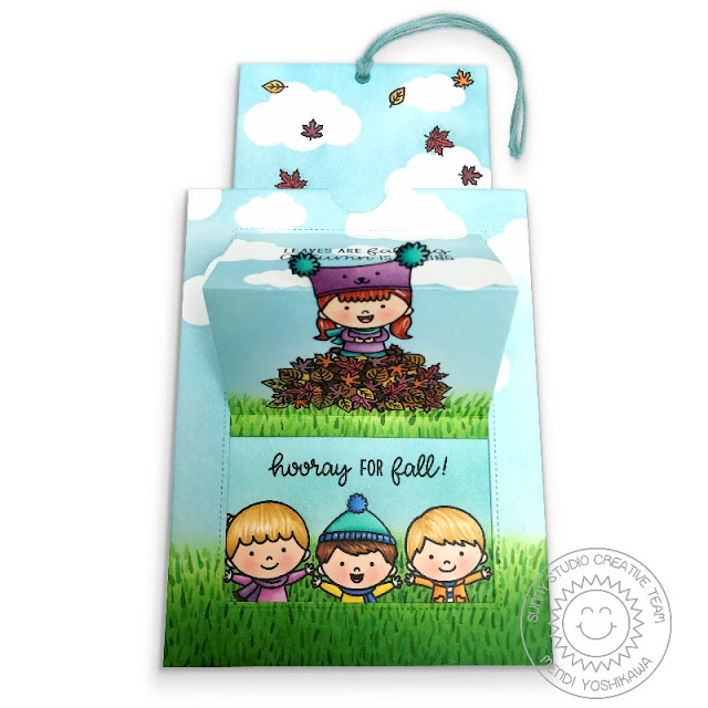 Sunny Studio Stamps: Fall Kiddos Pop-up Card using Sliding Window Die