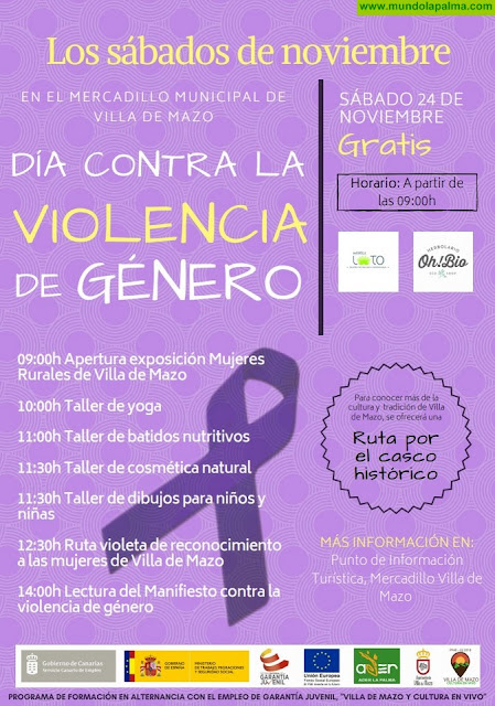 El Ayuntamiento de Villa de Mazo celebra este sábado el Día Internacional contra la Violencia de Género