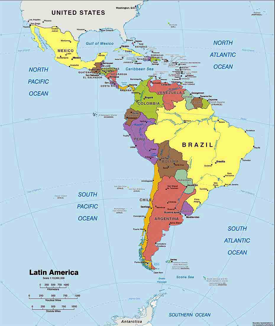 Latin Americas Map 27
