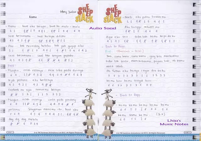 Not Lagu Coboy Junior Kamu Not Lagu Not Angka Indonesia Terlengkap 2020