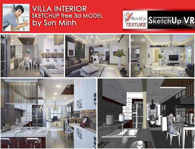free sketchup model vray setting villa interior #2-vary render