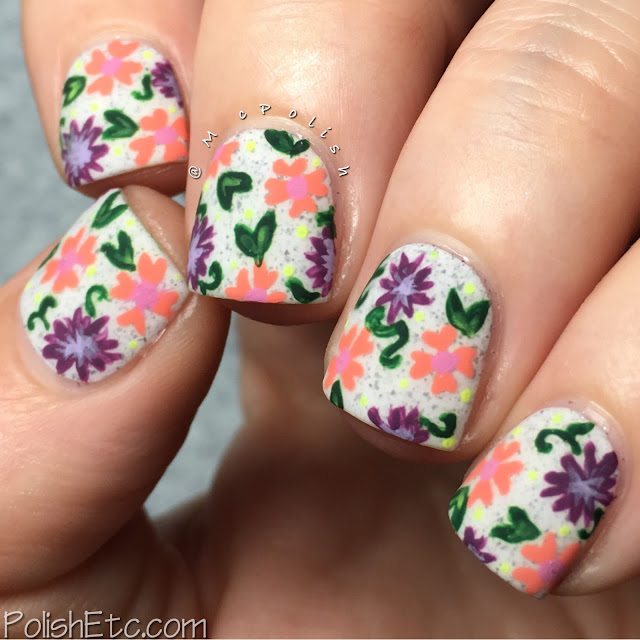 Tiny floral print over Cirque Colors Hatch - #31DC2016Weekly - McPolish