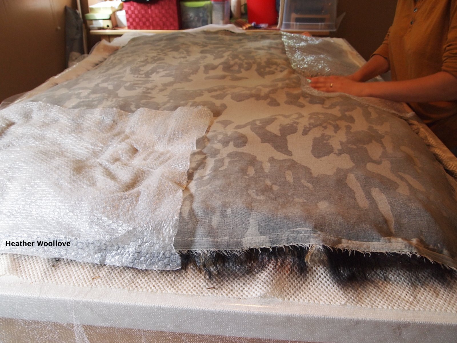 Wool lovefunctional fiber art L's Raw Fleece Rug Part 2 of 3