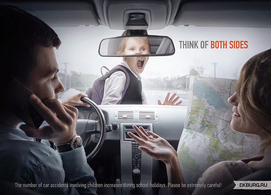 40 Of The Most Powerful Social Issue Ads That’ll Make You Stop And Think - Distracted Driving: Think Of Both Sides