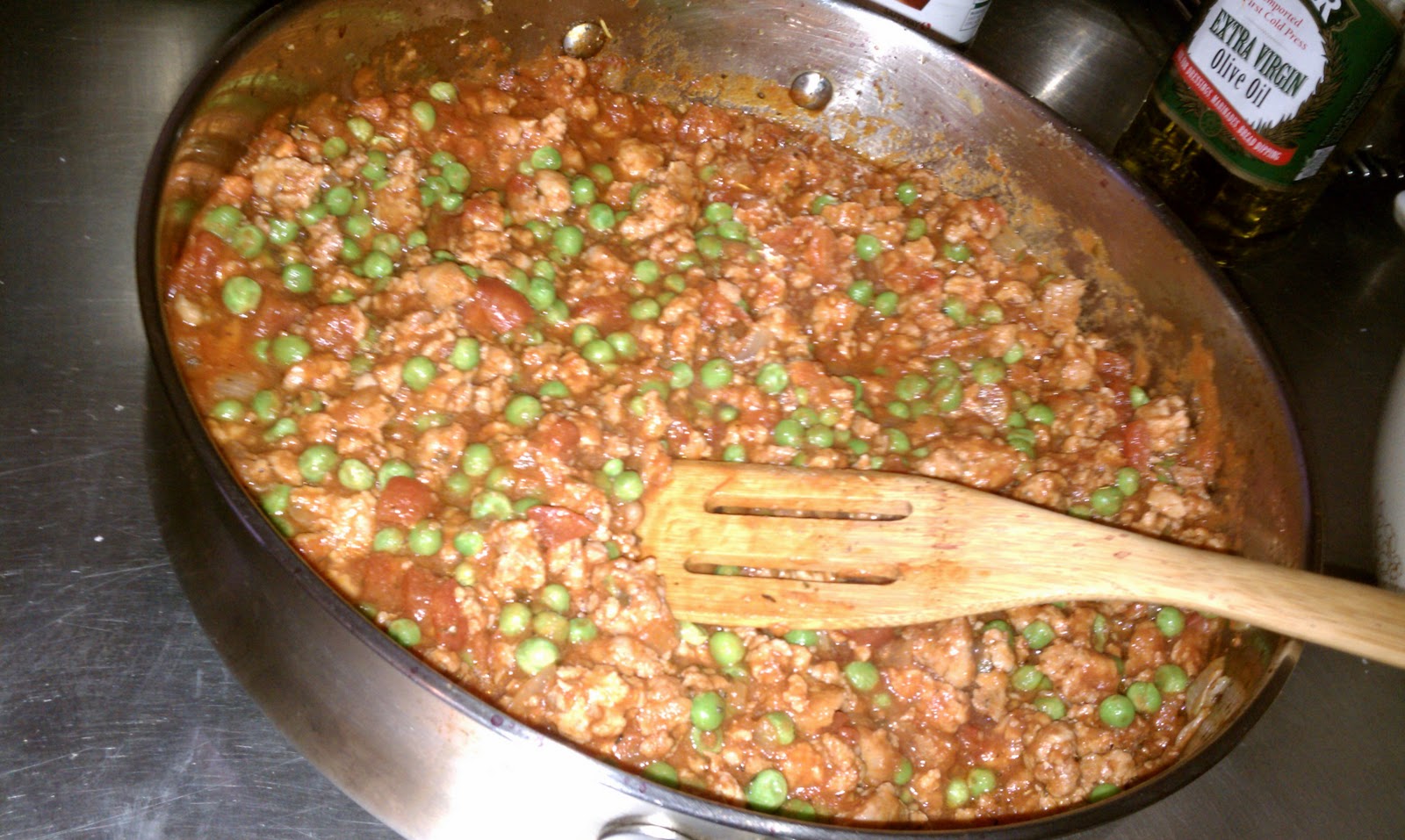 Shrimp13's Blog Pasta with Linguica and Peas