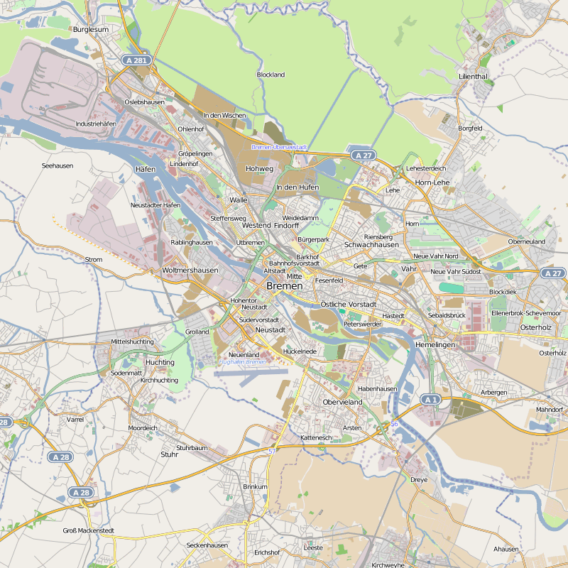 Bremen Karte von Bundesländer | Landkarte Deutschland Regionen Politische Bremen Karte von Bundesländer | Landkarte Deutschland Regionen Politische
