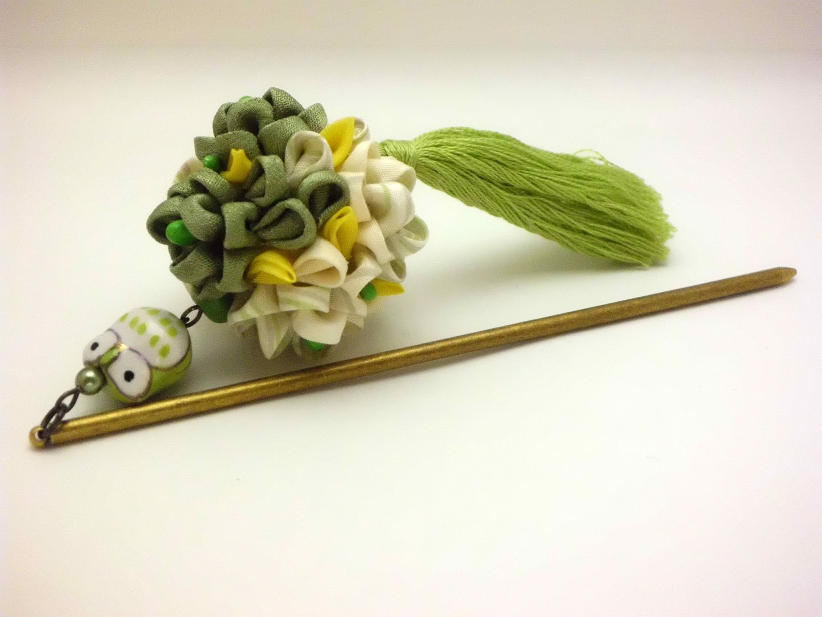 HandcraftKu Summer Items Tsumami Kanzashi Hair Sticks/ Bun Holders