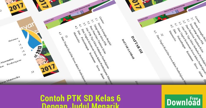 Contoh Ptk Sd Kelas 6 Dengan Judul Menarik Materi Sekolah