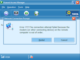Error 777  The Connection Attempt failed due to Remote Computer Out of Order