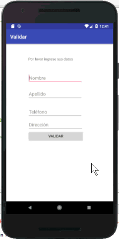 Validar formulario en Android Studio