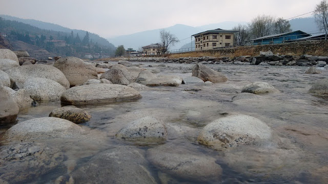 Paro Chuu River in Paro city, Bhutan