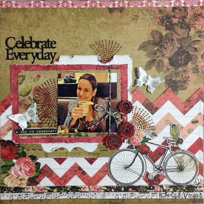 kit aula scrapbooking scrap scrapbook lo celebrate everyday kaiser craft kaleidoscope collection passo a passo pap diy foto fotografia álbum curso online página decorada