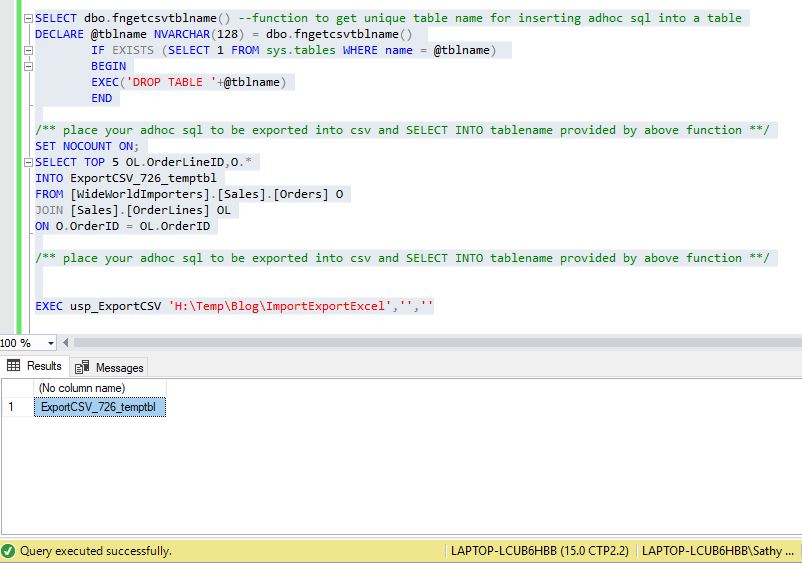 All about SQLServer: SQL Server export adhoc SQL or table to CSV file