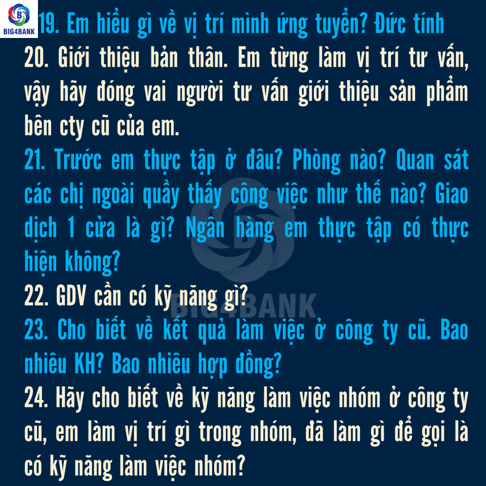 Bộ Full Câu Hỏi Phỏng Vấn Vietinbank