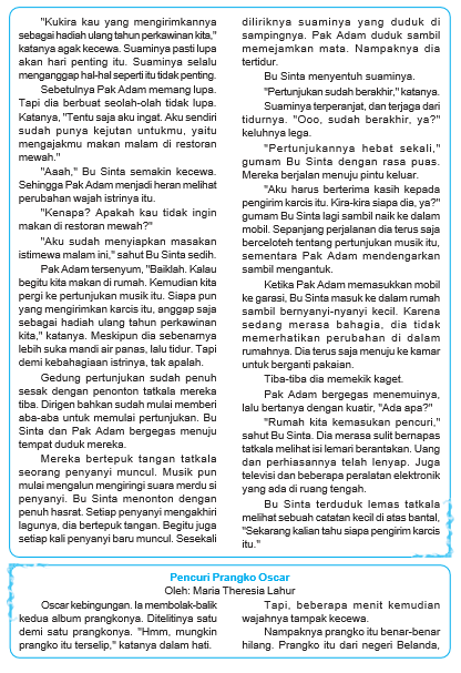 Cerpen Misteri Dua Karcis Pertunjukan Musik Pigura