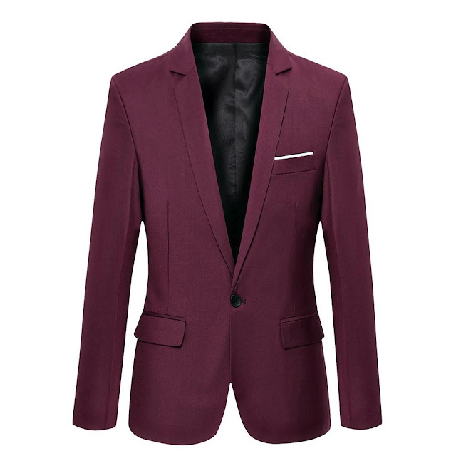 Red: Men Fashion Slim Fit Formal One Button Suit - GOOD-DO Shirting ...