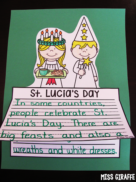 St. Lucia's Day writing craft activity and other fun Christmas around the world ideas