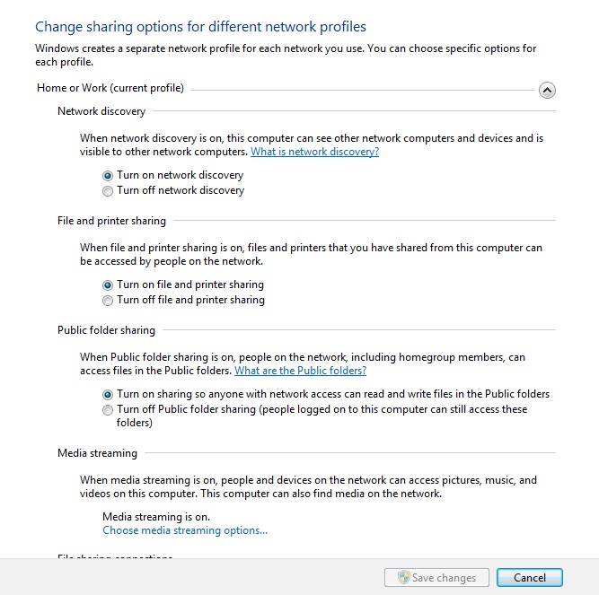 File and printer sharing. File and printer sharing