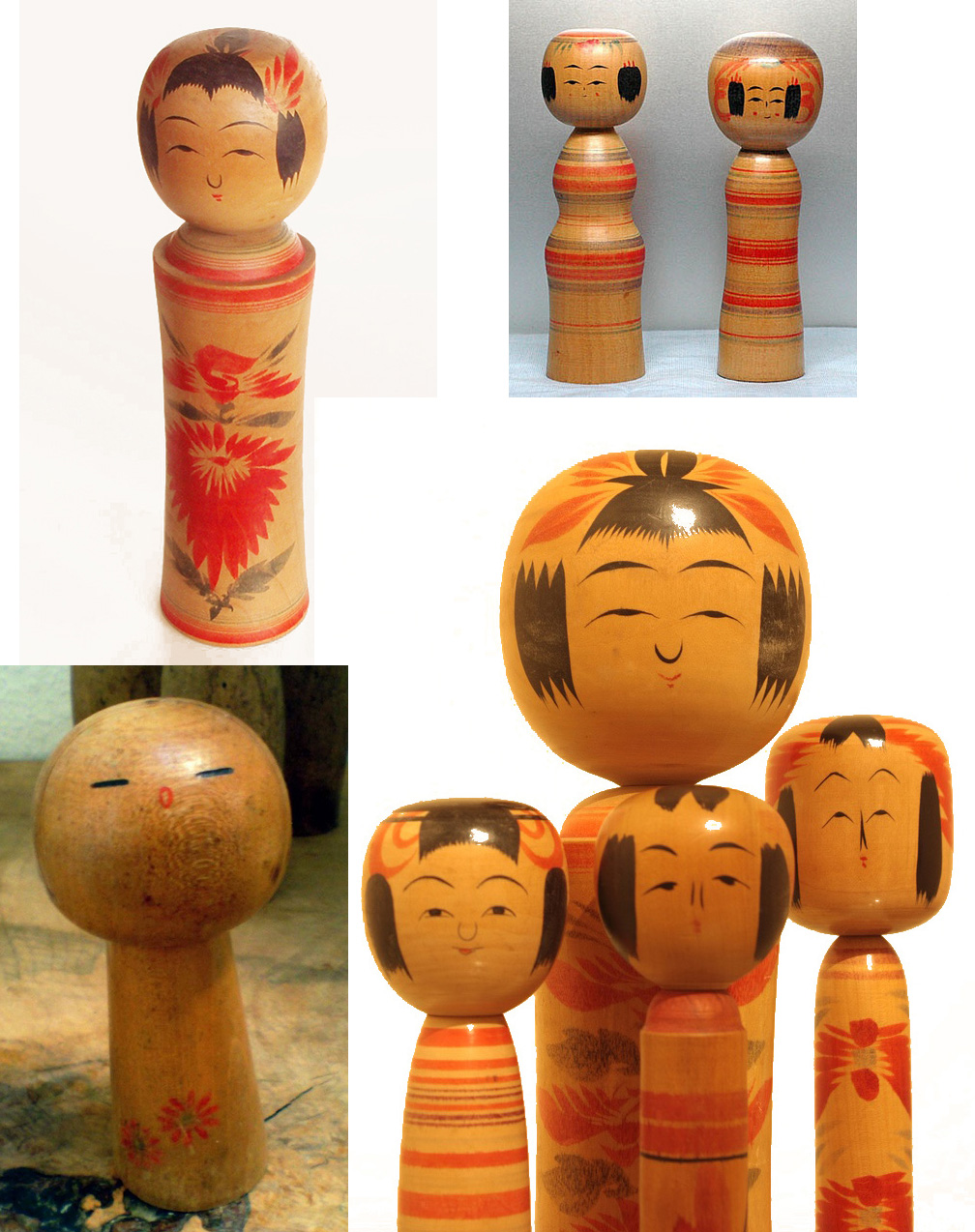 Gone Thrifting Collectible Kokeshi Dolls