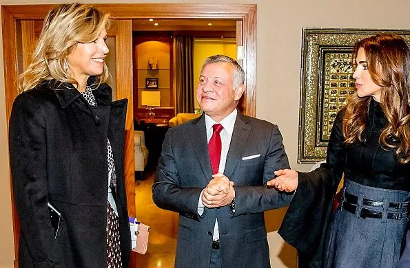 Queen Maxima met with King Abdullah II and Queen Rania at Amman Royal Palace