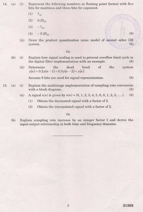 EC2302 Digital Signal Processing May June 2013 Past Exam Paper