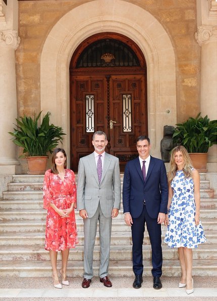 King Felipe And Queen Letizia Received Prime Minister Pedro Sanchez