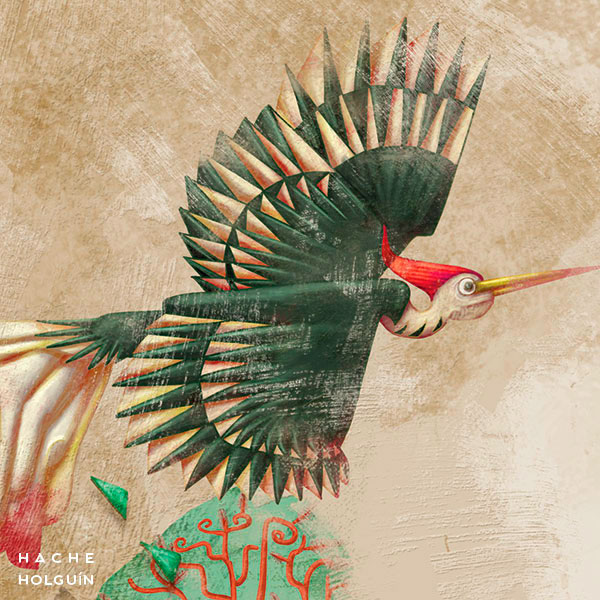 Ilustración. Mito "Cumpanamá, el pájaro carpintero y la canoa"