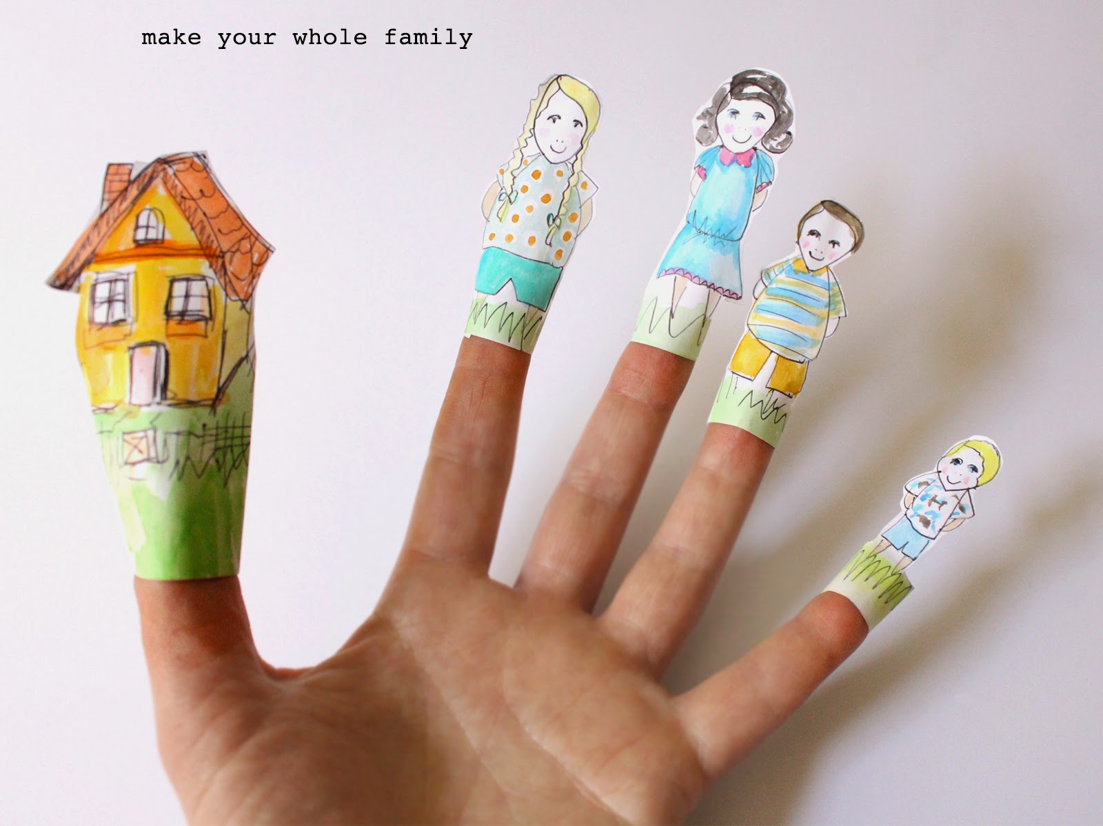 The Academy of Gentle Arts finger puppet family portrait