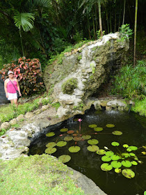 Linda at the waterfall Orchid World Barbados by garden muses-not another Toronto gardening blog