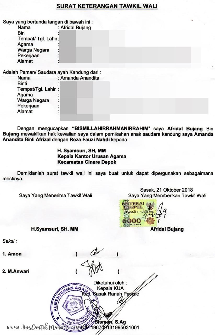 Contoh Surat Numpang Nikah 2020 Doc Nusagates