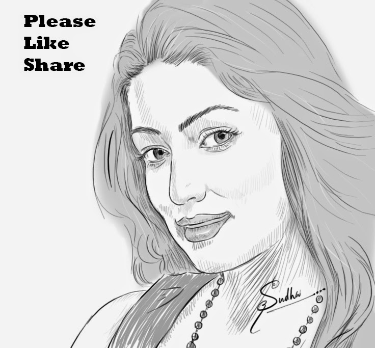 Natural actress yami gautam portrait drawing Natural actress yami gautam portrait drawing
