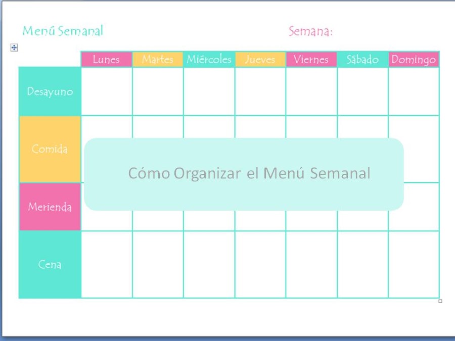 Organizar Menú Semanal Sano y Equilibrado