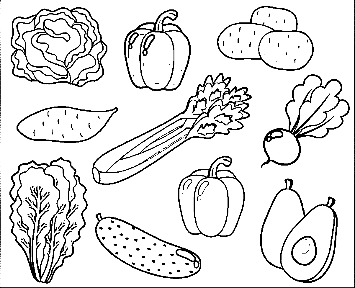 Vegetables Coloring Pages - Kidsuki
