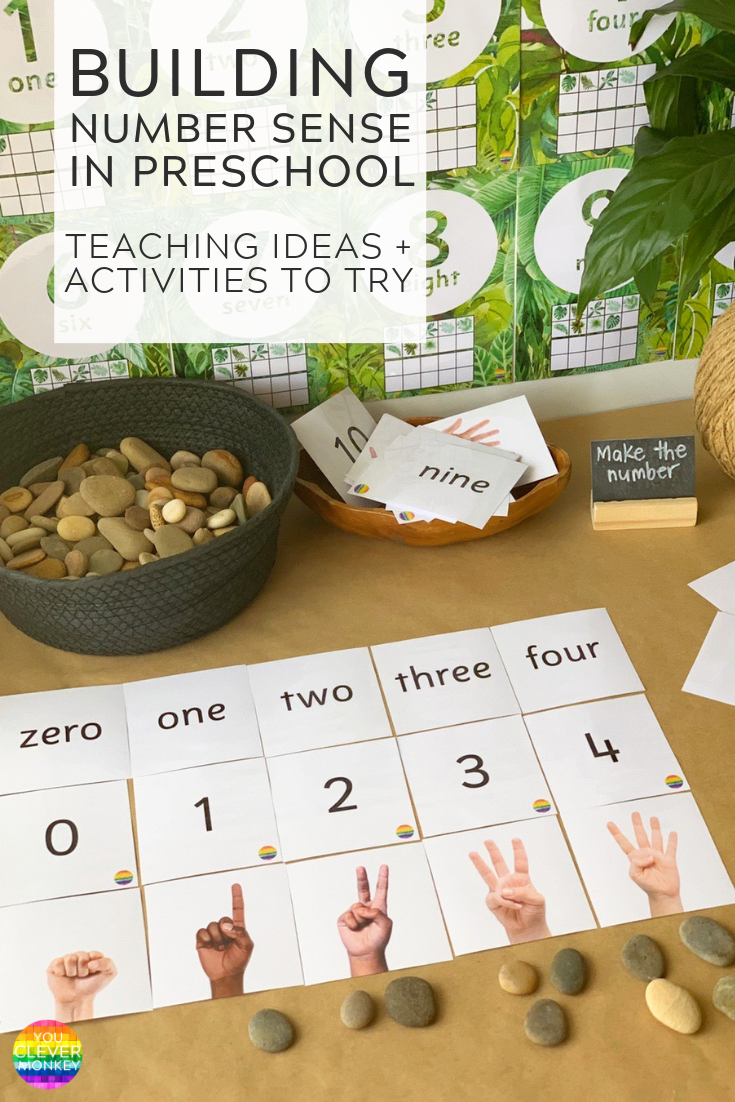 BUILDING NUMBER SENSE IN PRESCHOOL - why building strong number sense skills are so important and teaching ideas + resources to try | you clever monkey