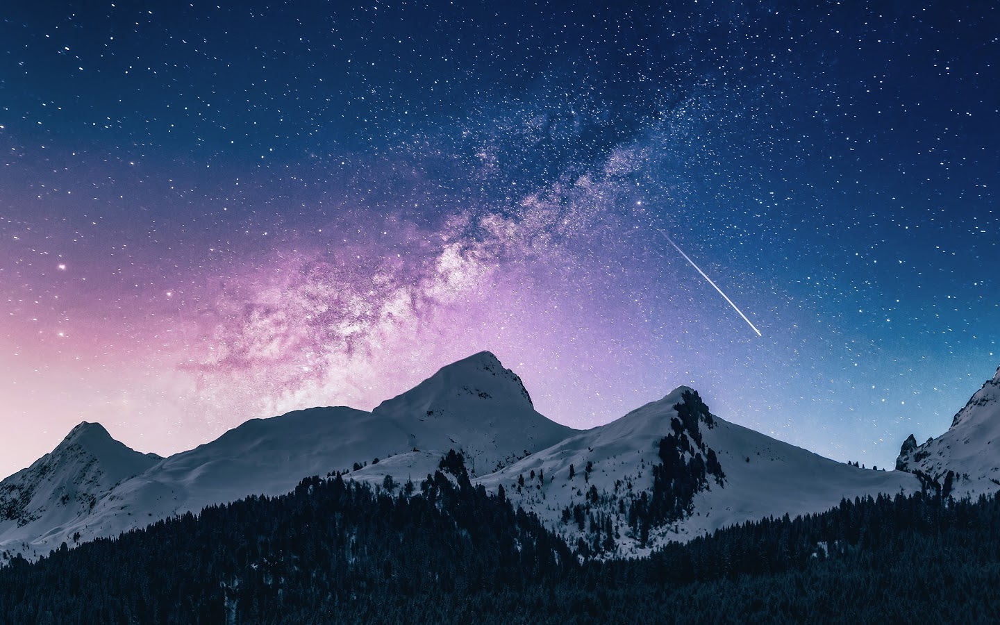 Night Sky Stars Comet Mountains 4K Wallpaper #35