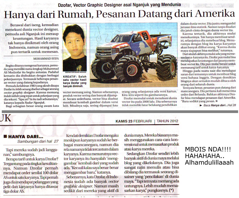 Masuk koran Jawa Pos Radar Nganjuk 23 Februari 2012